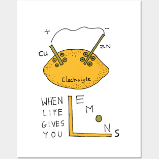 Construct a lemon battery science joke Posters and Art